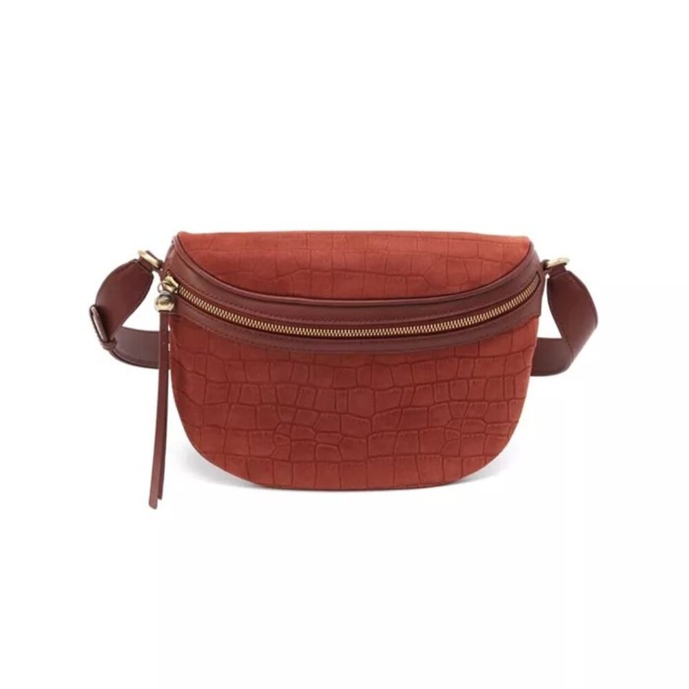 HOBO $198 Juno Belt Bag Sequoia Croc Embossed NWT!